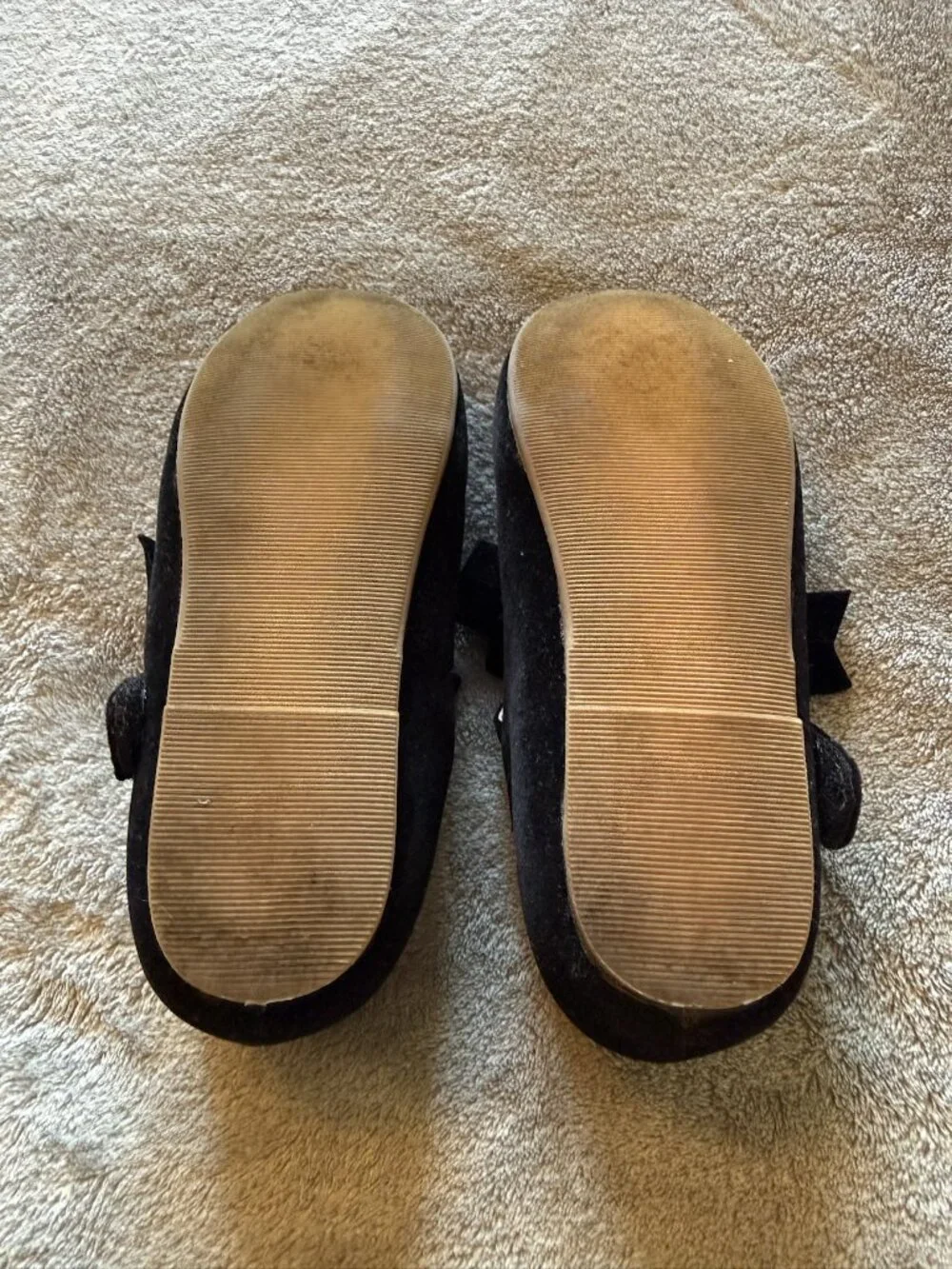 Kiderence Black Velvet Bow Mary Jane Girls US 12M Pre-Owned